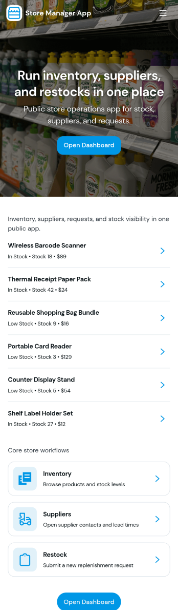 Store Manager App Template