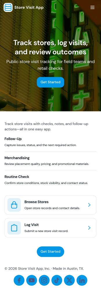Store Visit App Template