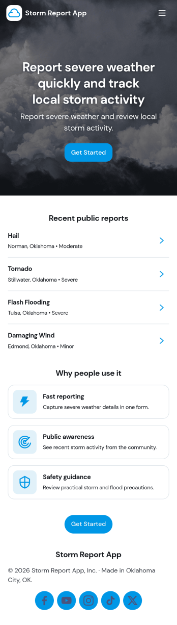 Storm Report App Template
