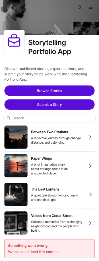 Storytelling Portfolio App Template