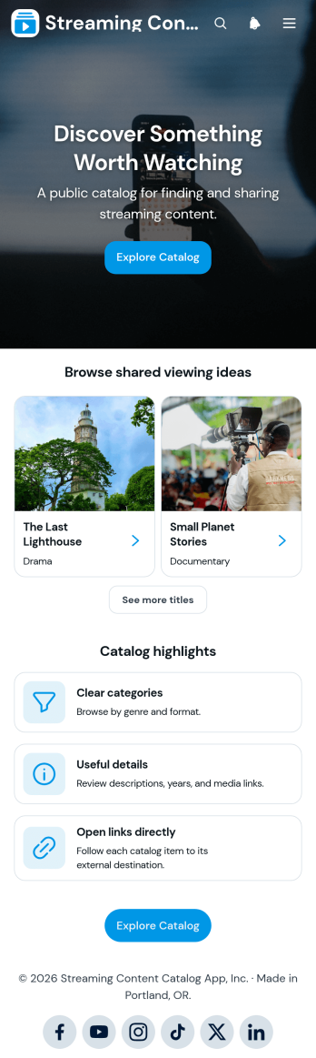 Streaming Content Catalog App Template