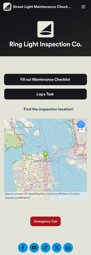 Street Light Maintenance Checklist App Template