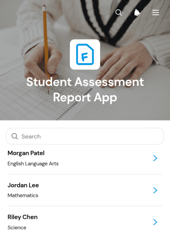 Student Assessment Report App Template