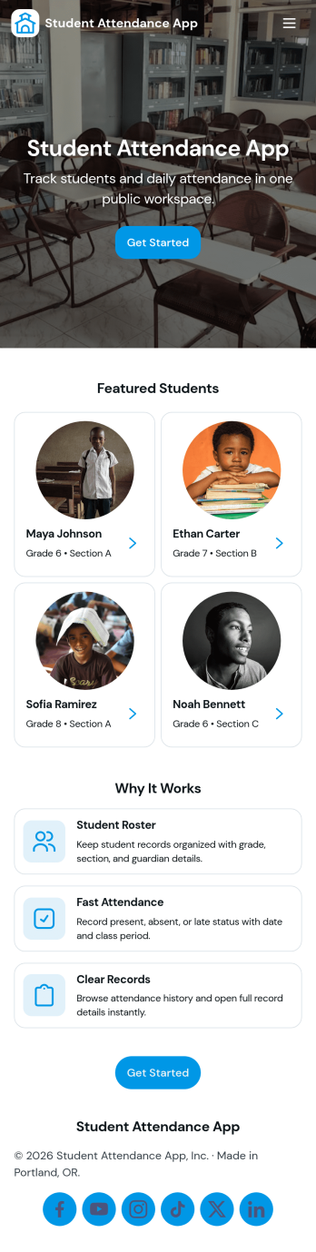 Student Attendance App Template