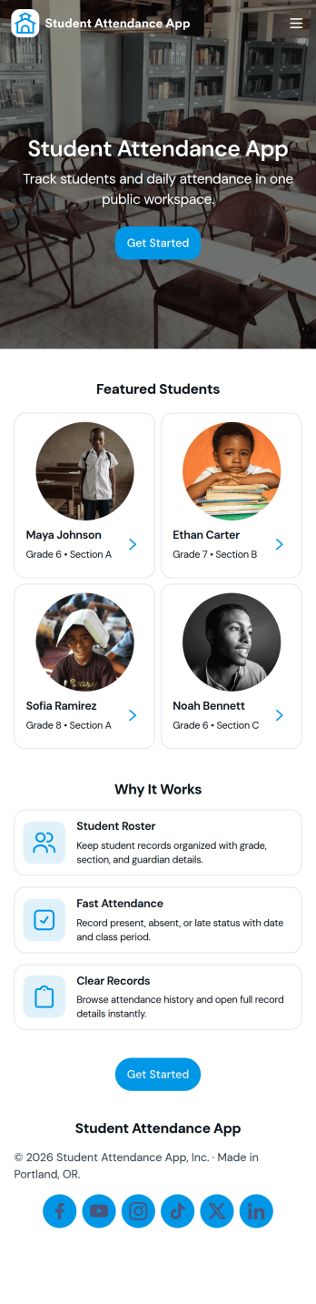 Student Attendance App Template