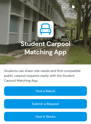 Student Carpool Matching App Template