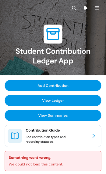 Student Contribution Ledger App Template