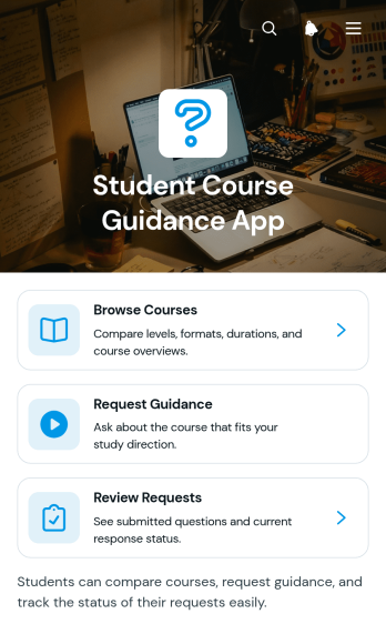 Student Course Guidance App Template