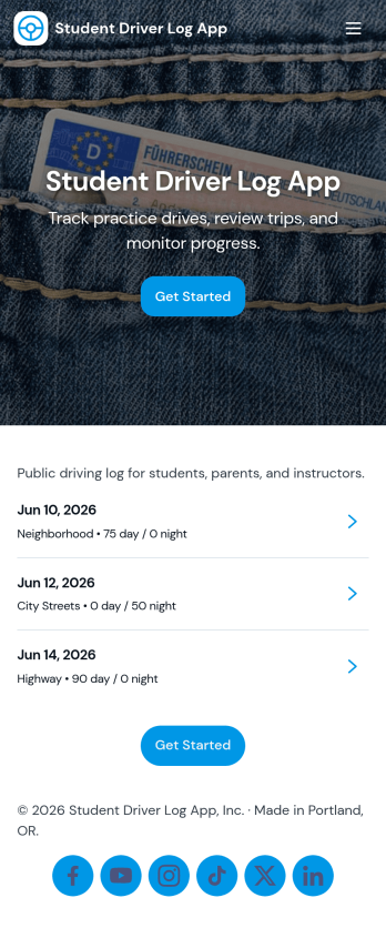 Student Driver Log App Template