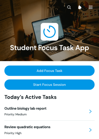 Student Focus Task App Template