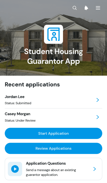 Student Housing Guarantor App Template