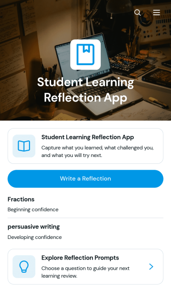 Student Learning Reflection App Template
