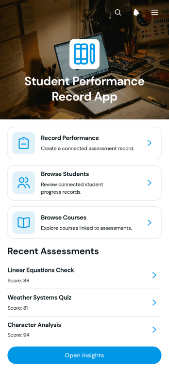 Student Performance Record App Template
