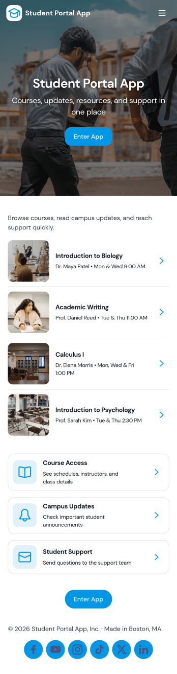 Student Portal App Template