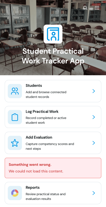 Student Practical Work Tracker App Template