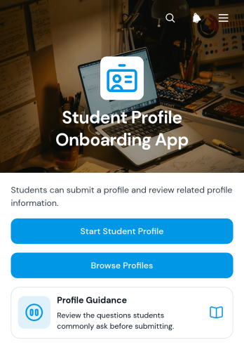 Student Profile Onboarding App Template