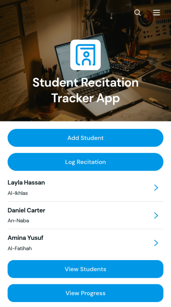 Student Recitation Tracker App Template