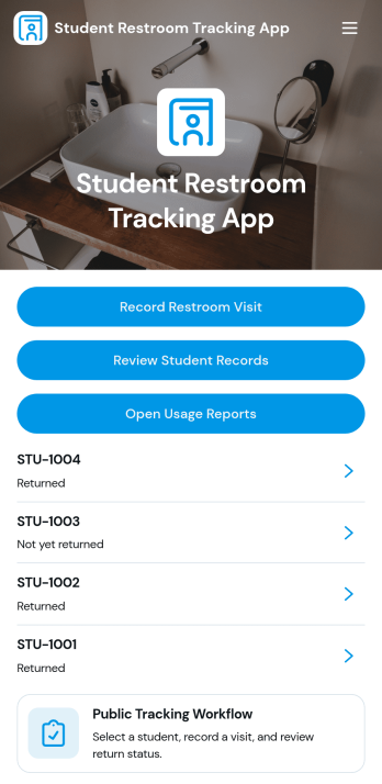 Student Restroom Tracking App Template