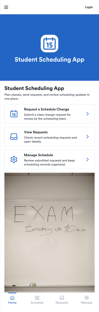 Student Scheduling App Template