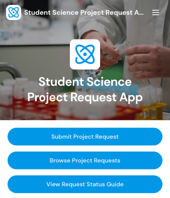 Student Science Project Request App Template