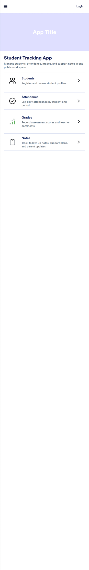 Student Tracking App Template