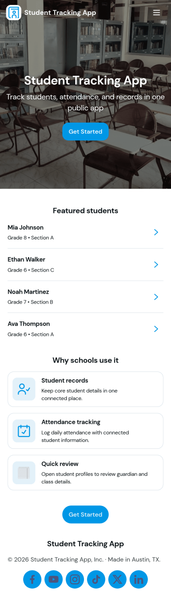 Student Tracking App Template