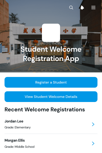 Student Welcome Registration App Template