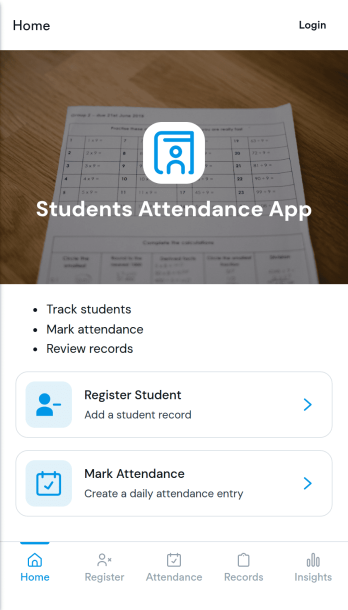 Students Attendance App Template