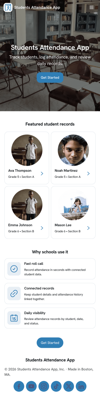 Students Attendance App Template