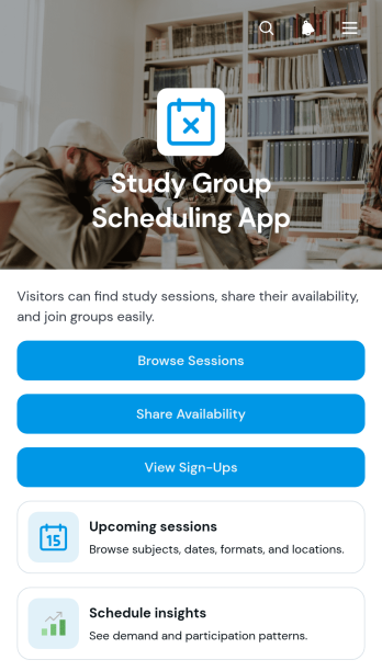 Study Group Scheduling App Template