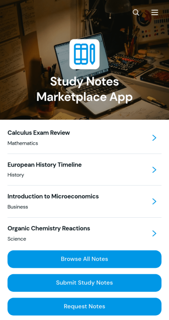 Study Notes Marketplace App Template