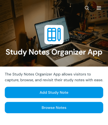 Study Notes Organizer App Template