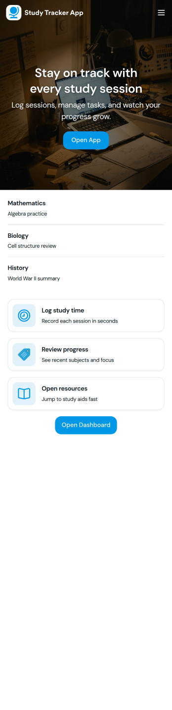 Study Tracker App Template