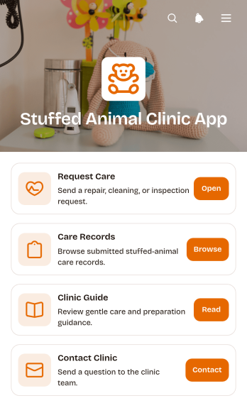 Stuffed Animal Clinic App Template
