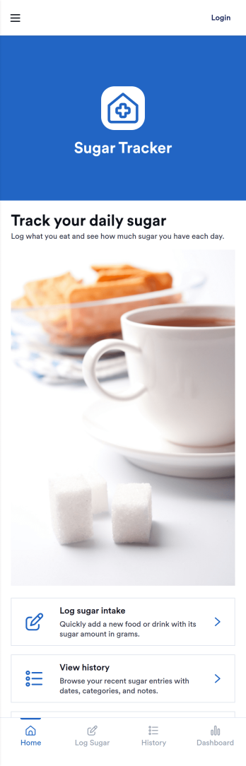 Sugar Tracker App Template