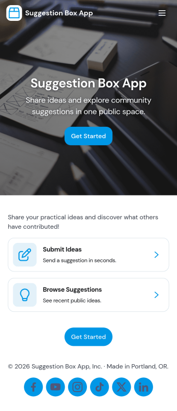 Suggestion Box App Template