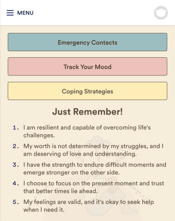 Suicide Safety Plan App Template
