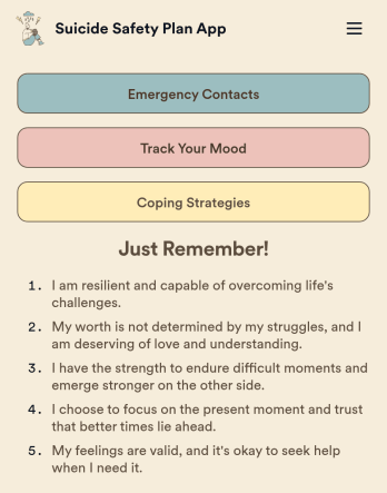 Suicide Safety Plan App Template