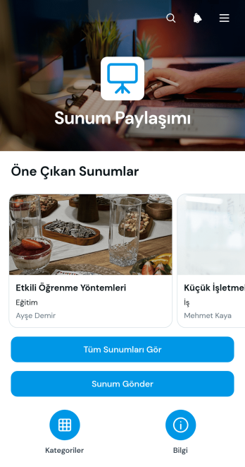 Sunum Paylaşım Uygulama Șablonu