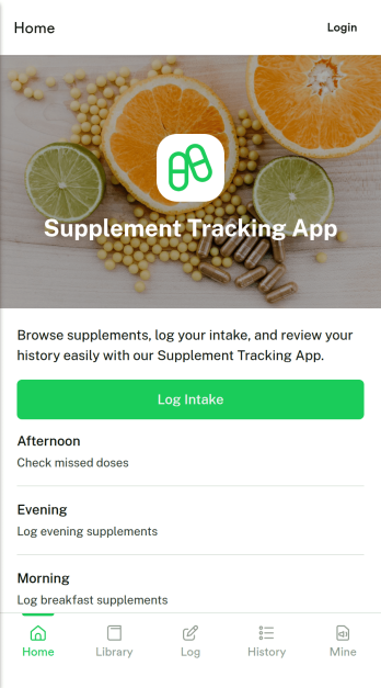 Supplement Tracking App Template