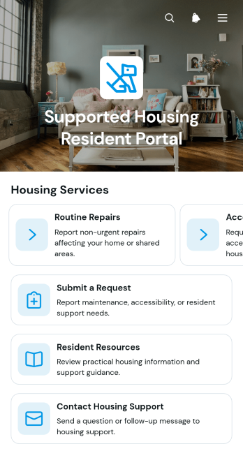 Supported Housing Resident Portal App Template
