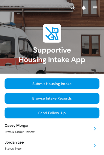 Supportive Housing Intake App Template