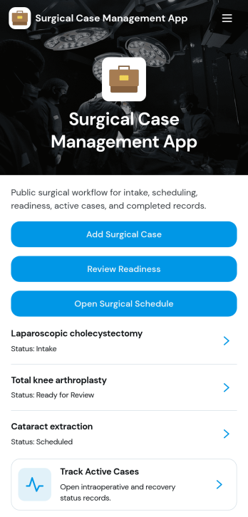 Surgical Case Management App Template