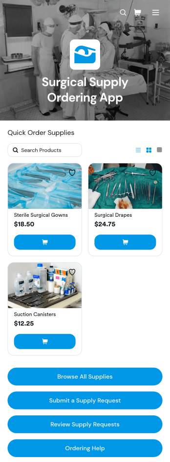 Surgical Supply Ordering App Template