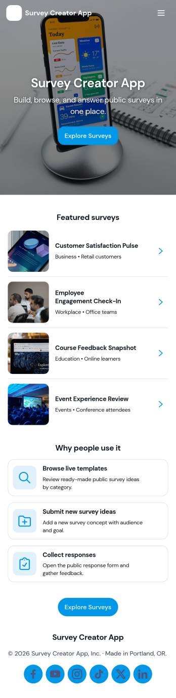 Survey Creator App Template