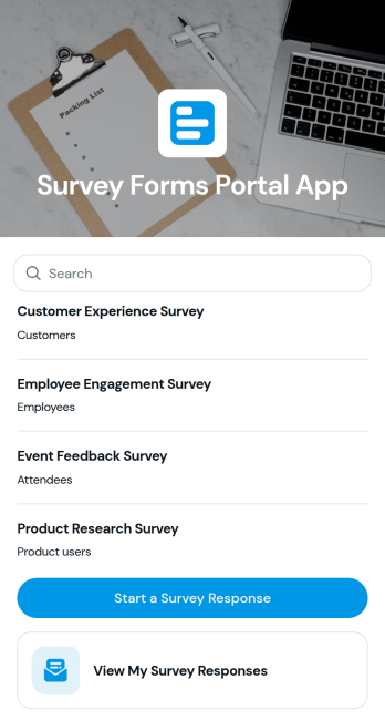 Survey Forms Portal App Template