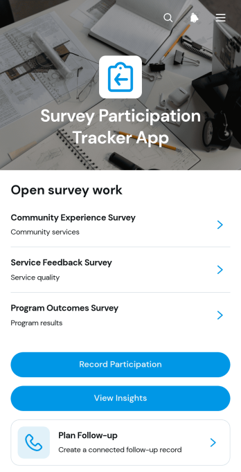 Survey Participation Tracker App Template
