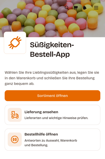 Süßigkeiten-Bestell-App