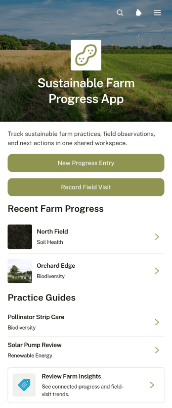 Sustainable Farm Progress App Template