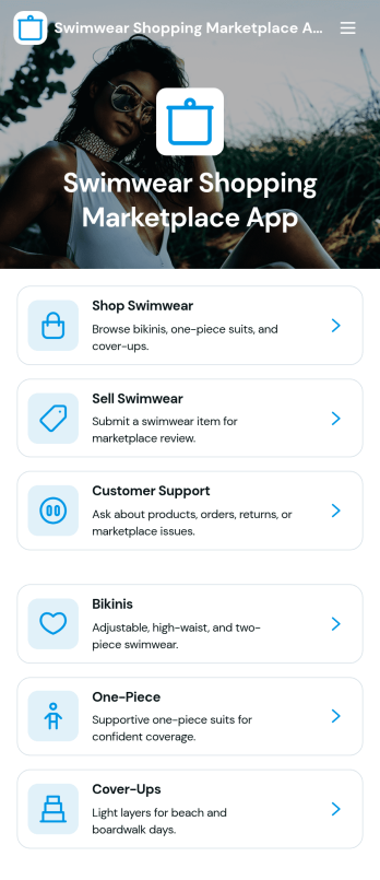 Swimwear Shopping Marketplace App Template